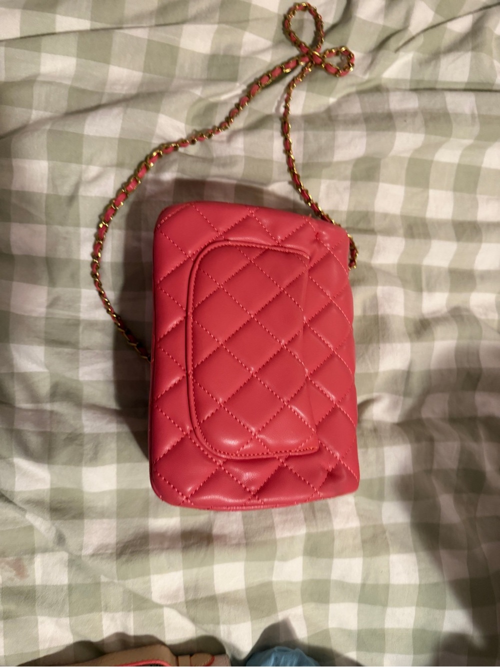 Quilted Red Women's Crossbody Bag - Picture 7 of 8